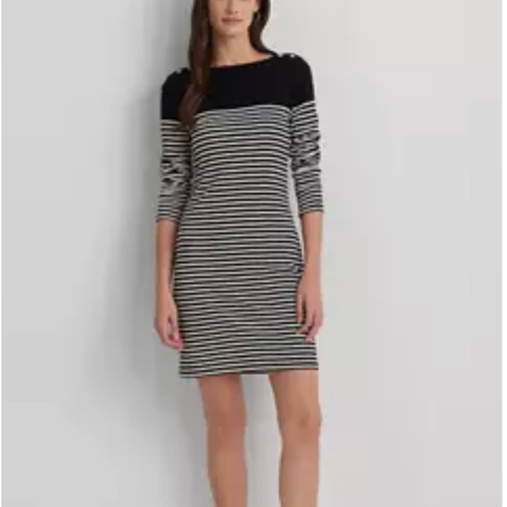 Lauren Ralph Lauren long sleeve striped mini dress